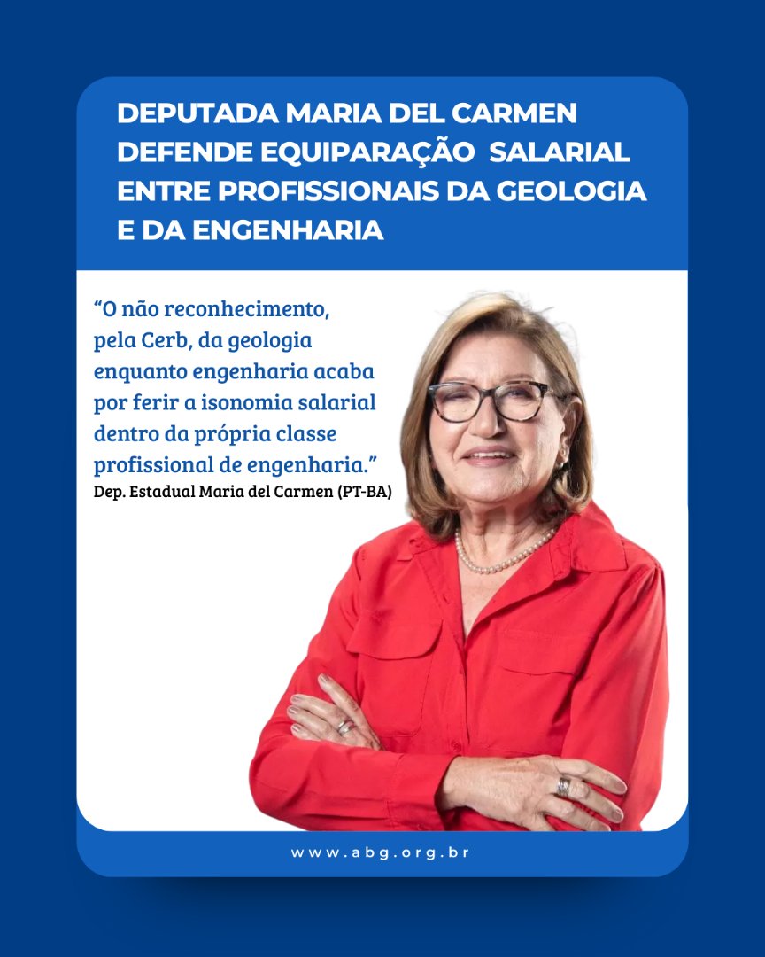 Foto que representa Del Carmen defende equiparação salarial entre profissionais da geologia e da engenharia